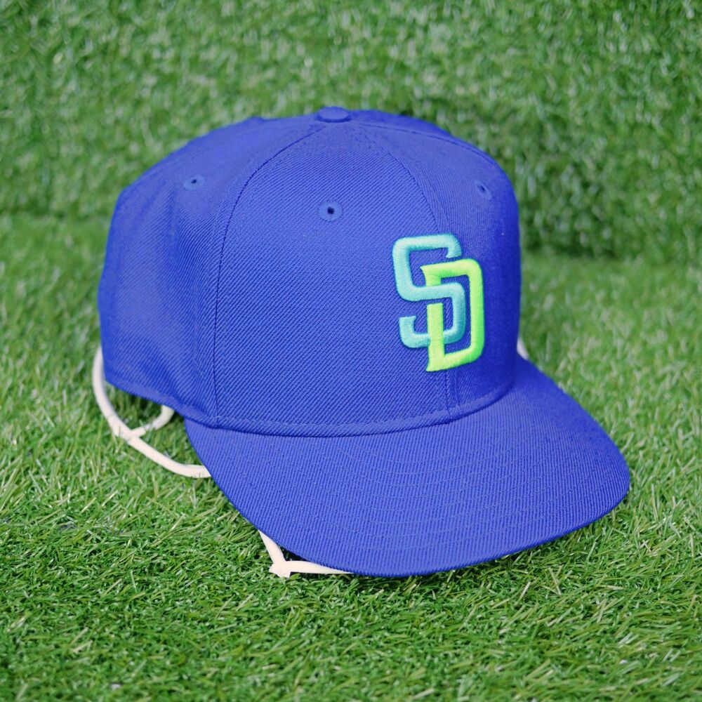 New Era San Diego Padres Fitted Hat - Blue / Green Logo - Size 7 7/8